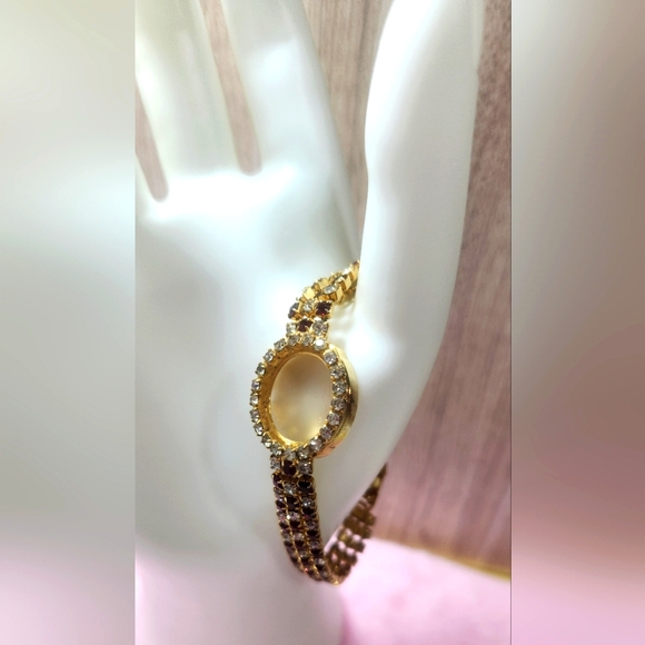 Vintage Eastman Watch CASE NO DIAL Ruby Red Rhinestones Design - Picture 6 of 6